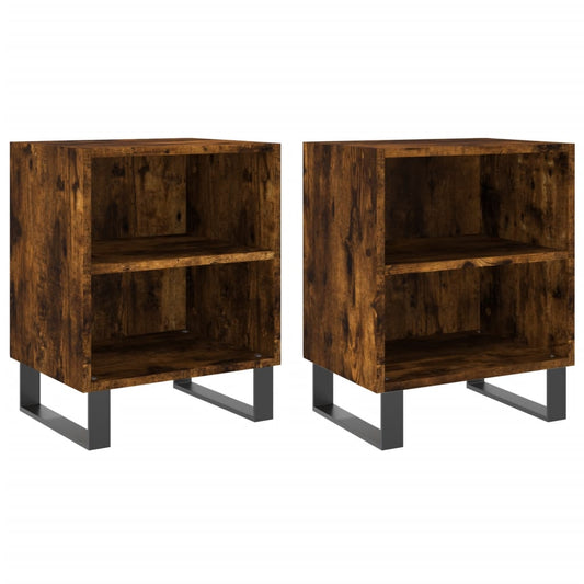 Bedside Cabinets 2 pcs Smoked Oak 40x30x50 cm Engineered Wood Bedside Cabinets 2 pcs Smoked Oak 40x30x50 cm Engineered Wood