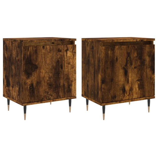 Bedside Cabinets 2 pcs Smoked Oak 40x30x50 cm Engineered Wood Bedside Cabinets 2 pcs Smoked Oak 40x30x50 cm Engineered Wood