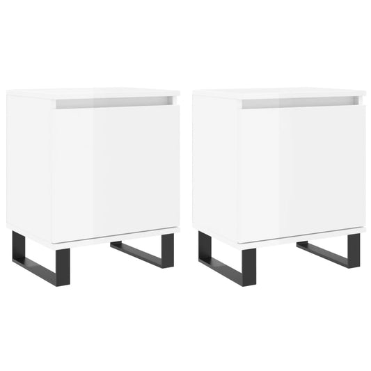 Bedside Cabinets 2 pcs High Gloss White 40x30x50 cm Bedside Cabinets 2 pcs High Gloss White 40x30x50 cm