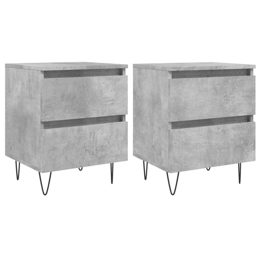 Bedside Cabinets 2 pcs Concrete Grey 40x35x50 cm Engineered Wood Bedside Cabinets 2 pcs Concrete Grey 40x35x50 cm Engineered Wood