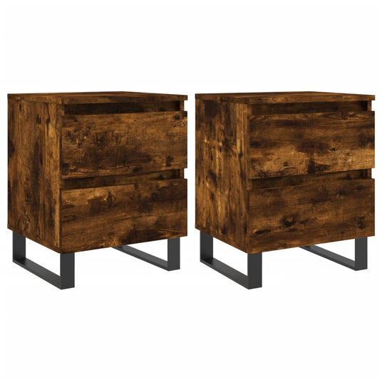 Bedside Cabinets 2 pcs Smoked Oak 40x35x50 cm Engineered Wood Bedside Cabinets 2 pcs Smoked Oak 40x35x50 cm Engineered Wood