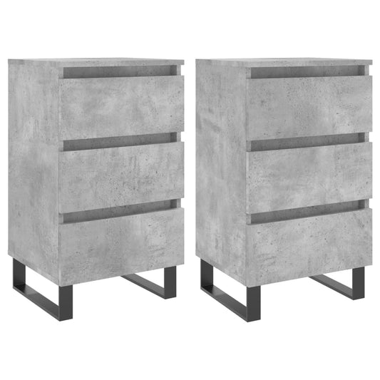 Bedside Cabinets 2 pcs Concrete Grey 40x35x69cm Engineered Wood Bedside Cabinets 2 pcs Concrete Grey 40x35x69cm Engineered Wood