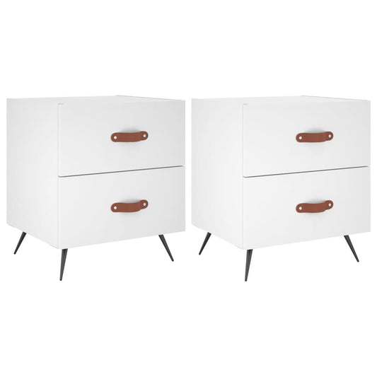Bedside Cabinets 2 pcs White 40x35x47.5 cm Engineered Wood Bedside Cabinets 2 pcs White 40x35x47.5 cm Engineered Wood