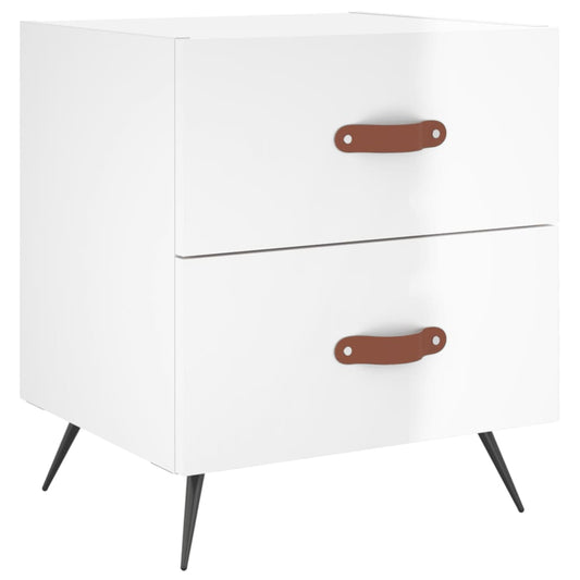 Bedside Cabinet High Gloss White 40x35x47.5 cm Engineered Wood Bedside Cabinet High Gloss White 40x35x47.5 cm Engineered Wood