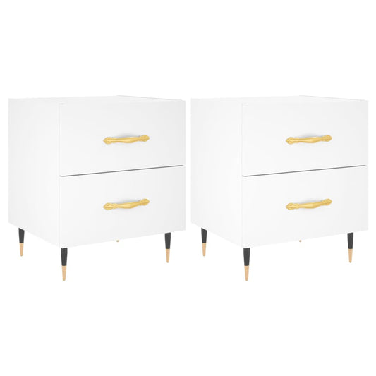 Bedside Cabinets 2 pcs White 40x35x47.5 cm Engineered Wood Bedside Cabinets 2 pcs White 40x35x47.5 cm Engineered Wood