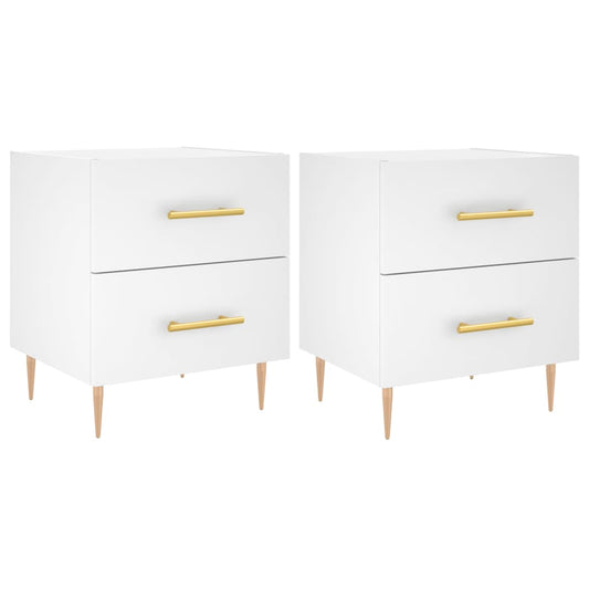 Bedside Cabinets 2 pcs White 40x35x47,5 cm Engineered Wood Bedside Cabinets 2 pcs White 40x35x47,5 cm Engineered Wood