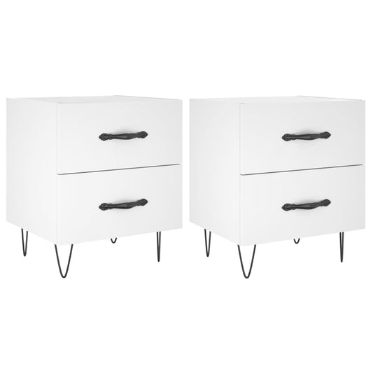 Bedside Cabinets 2 pcs White 40x35x47,5 cm Engineered Wood Bedside Cabinets 2 pcs White 40x35x47,5 cm Engineered Wood