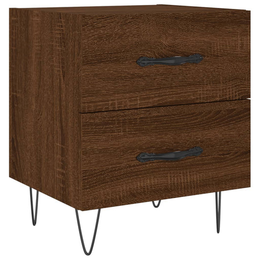 Bedside Cabinet Brown Oak 40x35x47.5 cm Engineered Wood Bedside Cabinet Brown Oak 40x35x47.5 cm Engineered Wood