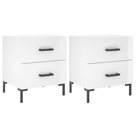 Bedside Cabinets 2 pcs High Gloss White 40x35x47.5 cm Bedside Cabinets 2 pcs High Gloss White 40x35x47.5 cm