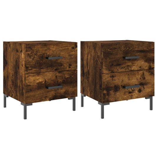 Bedside Cabinets 2 pcs Smoked Oak 40x35x47.5 cm Engineered Wood Bedside Cabinets 2 pcs Smoked Oak 40x35x47.5 cm Engineered Wood