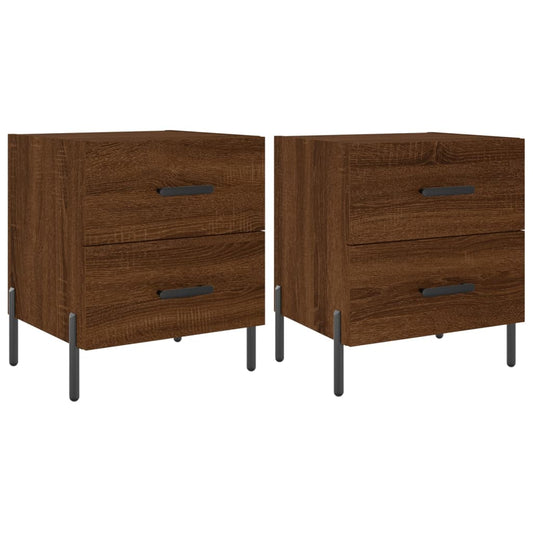 Bedside Cabinets 2 pcs Brown Oak 40x35x47,5 cm Engineered Wood Bedside Cabinets 2 pcs Brown Oak 40x35x47,5 cm Engineered Wood
