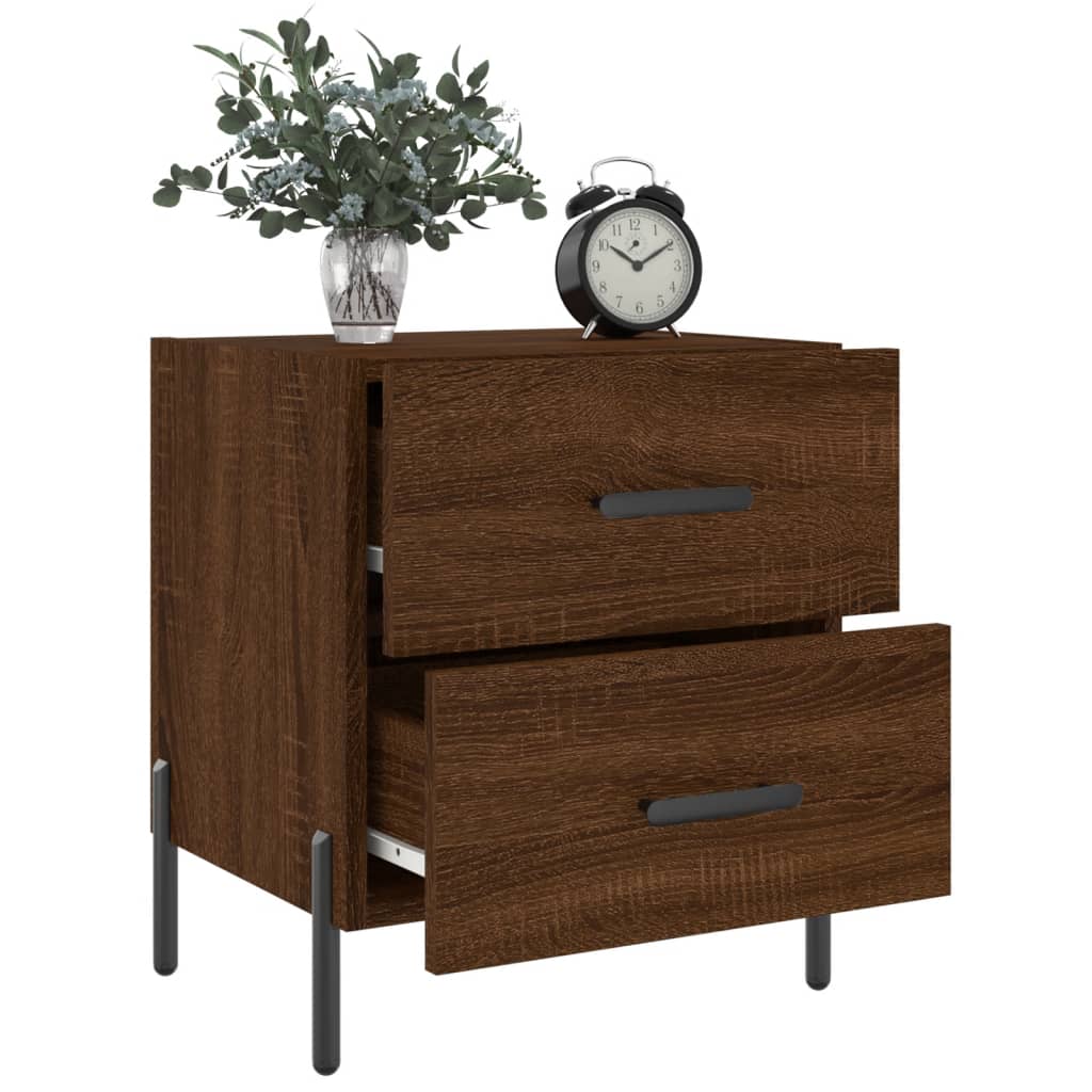 Bedside Cabinets 2 pcs Brown Oak 40x35x47,5 cm Engineered Wood
