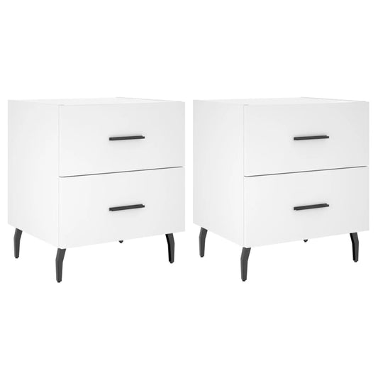 Bedside Cabinets 2 pcs White 40x35x47,5 cm Engineered Wood Bedside Cabinets 2 pcs White 40x35x47,5 cm Engineered Wood