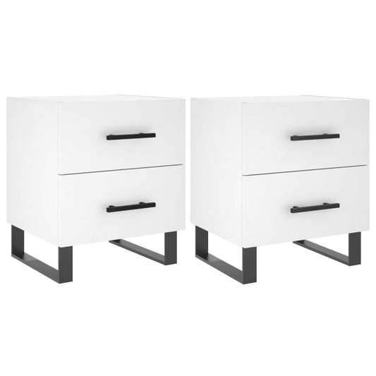 Bedside Cabinets 2 pcs White 40x35x47,5 cm Engineered Wood Bedside Cabinets 2 pcs White 40x35x47,5 cm Engineered Wood