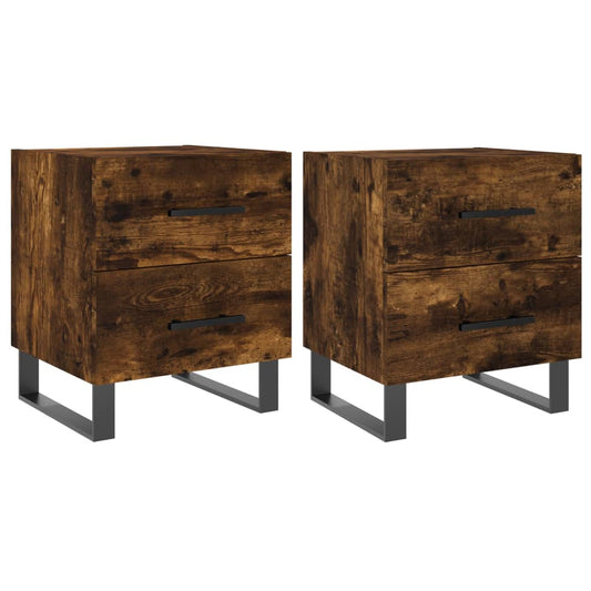 Bedside Cabinets 2 pcs Smoked Oak 40x35x47.5 cm Engineered Wood Bedside Cabinets 2 pcs Smoked Oak 40x35x47.5 cm Engineered Wood