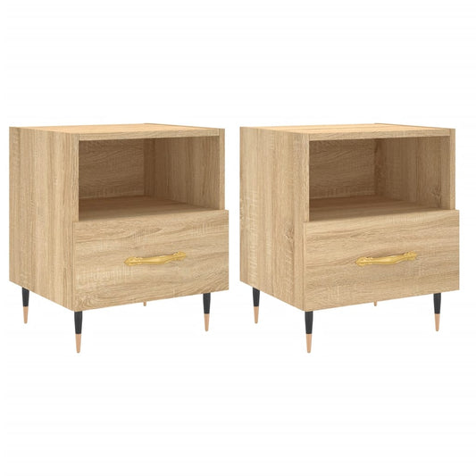 Bedside Cabinets 2 pcs Sonoma Oak 40x35x47.5 cm Engineered Wood Bedside Cabinets 2 pcs Sonoma Oak 40x35x47.5 cm Engineered Wood