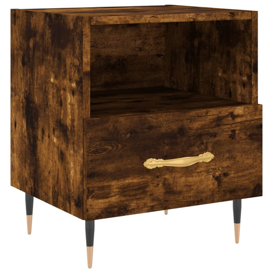 Bedside Cabinet Smoked Oak 40x35x47.5 cm Engineered Wood Bedside Cabinet Smoked Oak 40x35x47.5 cm Engineered Wood