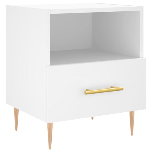 Bedside Cabinet White 40x35x47.5 cm Engineered Wood Bedside Cabinet White 40x35x47.5 cm Engineered Wood