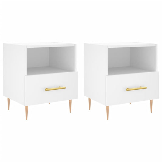 Bedside Cabinets 2 pcs White 40x35x47,5 cm Engineered Wood Bedside Cabinets 2 pcs White 40x35x47,5 cm Engineered Wood