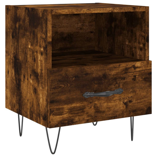 Bedside Cabinet Smoked Oak 40x35x47.5 cm Engineered Wood Bedside Cabinet Smoked Oak 40x35x47.5 cm Engineered Wood
