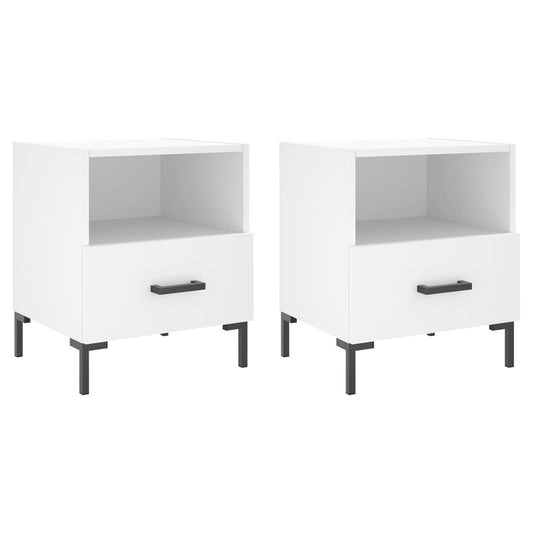 Bedside Cabinets 2 pcs White 40x35x47,5 cm Engineered Wood Bedside Cabinets 2 pcs White 40x35x47,5 cm Engineered Wood