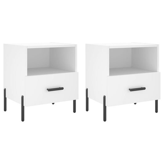 Bedside Cabinets 2 pcs White 40x35x47,5 cm Engineered Wood Bedside Cabinets 2 pcs White 40x35x47,5 cm Engineered Wood