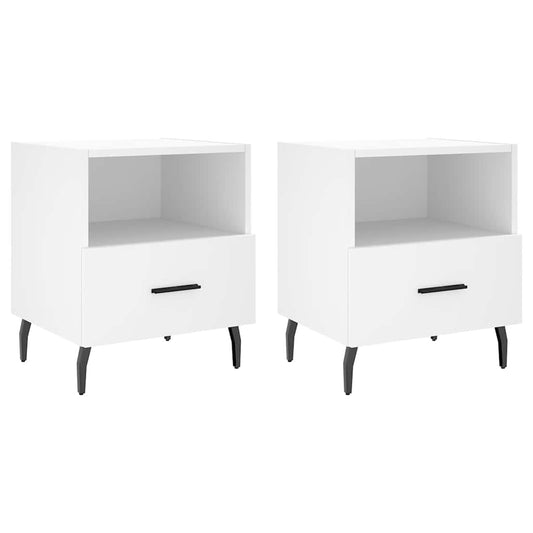 Bedside Cabinets 2 pcs White 40x35x47.5 cm Engineered Wood Bedside Cabinets 2 pcs White 40x35x47.5 cm Engineered Wood