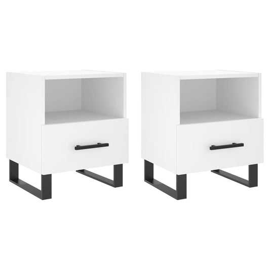 Bedside Cabinets 2 pcs White 40x35x47,5 cm Engineered Wood Bedside Cabinets 2 pcs White 40x35x47,5 cm Engineered Wood