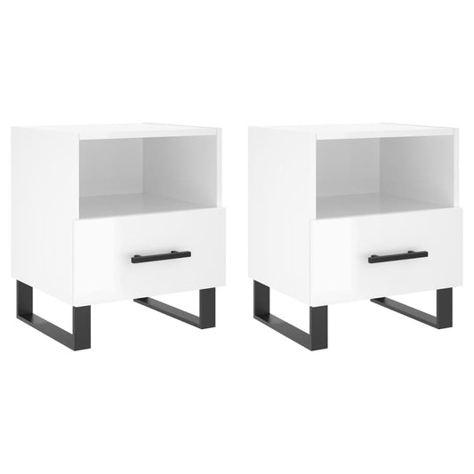 Bedside Cabinets 2 pcs High Gloss White 40x35x47.5 cm Bedside Cabinets 2 pcs High Gloss White 40x35x47.5 cm