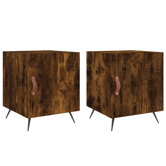 Bedside Cabinets 2 pcs Smoked Oak 40x40x50 cm Engineered Wood Bedside Cabinets 2 pcs Smoked Oak 40x40x50 cm Engineered Wood