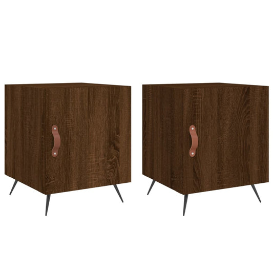 Bedside Cabinets 2 pcs Brown Oak 40x40x50 cm Engineered Wood Bedside Cabinets 2 pcs Brown Oak 40x40x50 cm Engineered Wood
