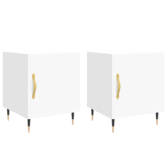 Bedside Cabinets 2 pcs White 40x40x50 cm Engineered Wood Bedside Cabinets 2 pcs White 40x40x50 cm Engineered Wood