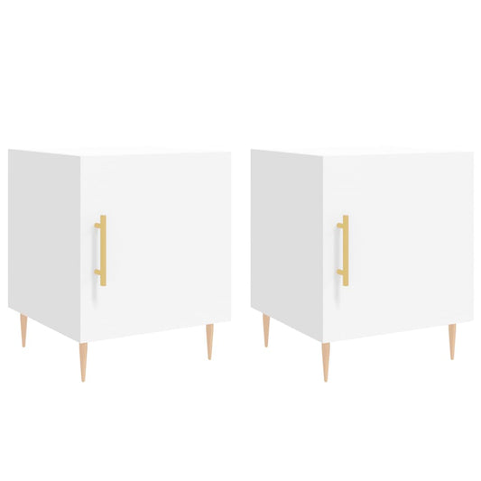 Bedside Cabinets 2 pcs White 40x40x50 cm Engineered Wood Bedside Cabinets 2 pcs White 40x40x50 cm Engineered Wood