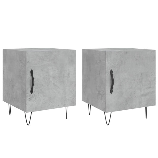 Bedside Cabinets 2 pcs Concrete Grey 40x40x50 cm Engineered Wood Bedside Cabinets 2 pcs Concrete Grey 40x40x50 cm Engineered Wood