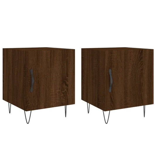 Bedside Cabinets 2 pcs Brown Oak 40x40x50 cm Engineered Wood Bedside Cabinets 2 pcs Brown Oak 40x40x50 cm Engineered Wood