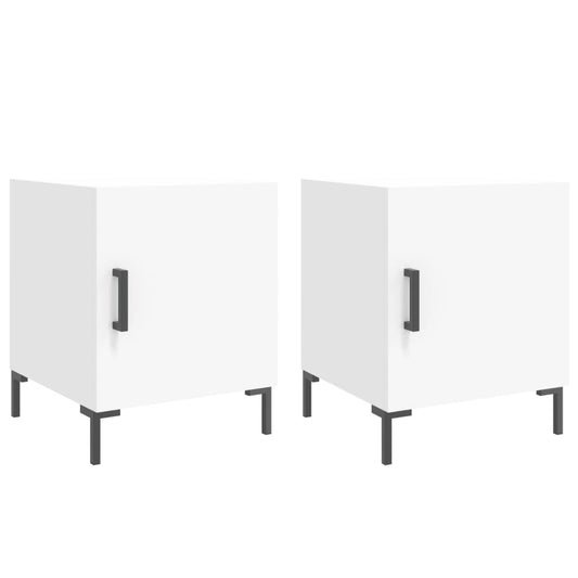 Bedside Cabinets 2 pcs White 40x40x50 cm Engineered Wood Bedside Cabinets 2 pcs White 40x40x50 cm Engineered Wood
