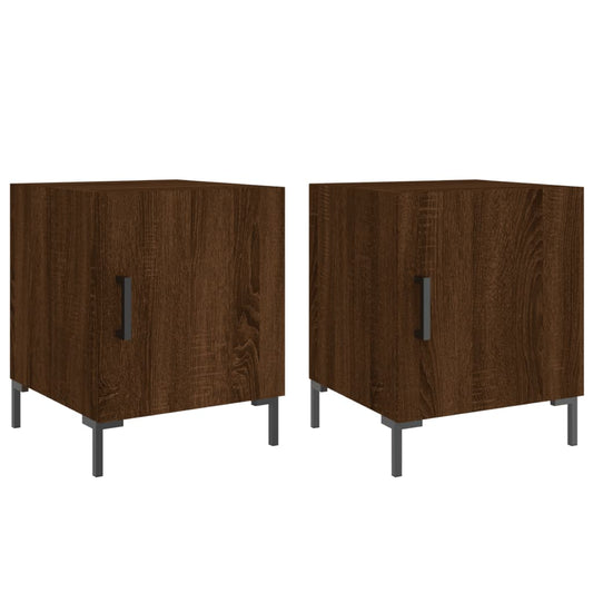 Bedside Cabinets 2 pcs Brown Oak 40x40x50 cm Engineered Wood Bedside Cabinets 2 pcs Brown Oak 40x40x50 cm Engineered Wood