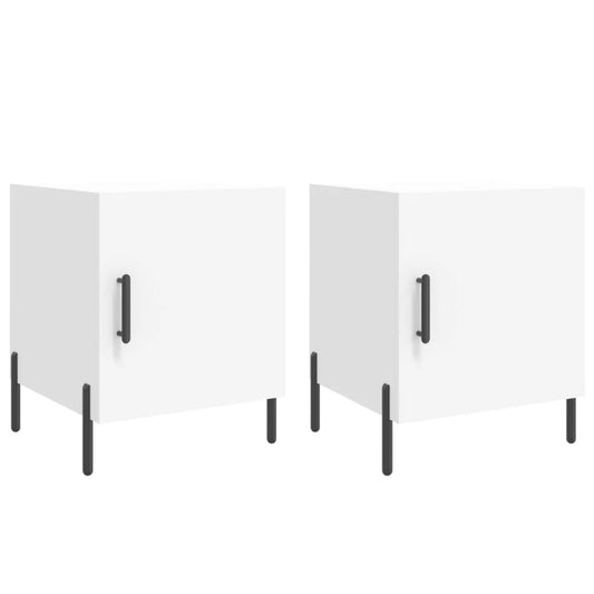 Bedside Cabinets 2 pcs White 40x40x50 cm Engineered Wood Bedside Cabinets 2 pcs White 40x40x50 cm Engineered Wood