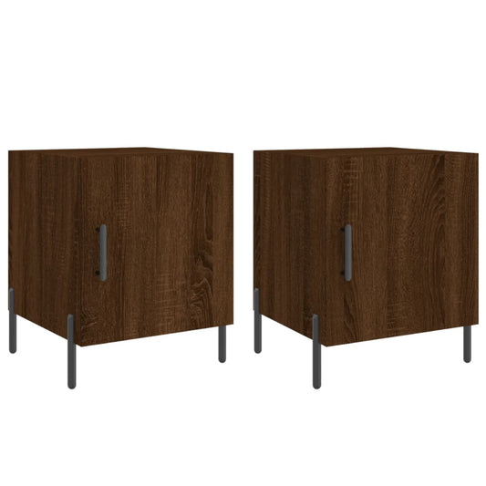 Bedside Cabinets 2 pcs Brown Oak 40x40x50 cm Engineered Wood Bedside Cabinets 2 pcs Brown Oak 40x40x50 cm Engineered Wood