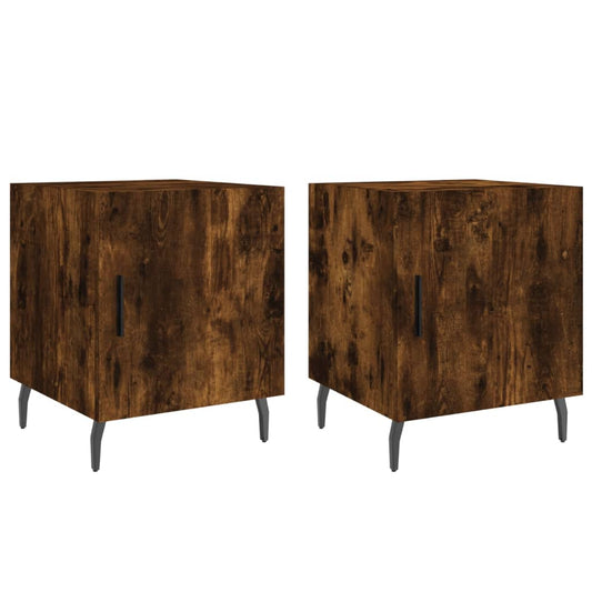 Bedside Cabinets 2 pcs Smoked Oak 40x40x50 cm Engineered Wood Bedside Cabinets 2 pcs Smoked Oak 40x40x50 cm Engineered Wood