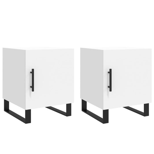 Bedside Cabinets 2 pcs White 40x40x50 cm Engineered Wood Bedside Cabinets 2 pcs White 40x40x50 cm Engineered Wood