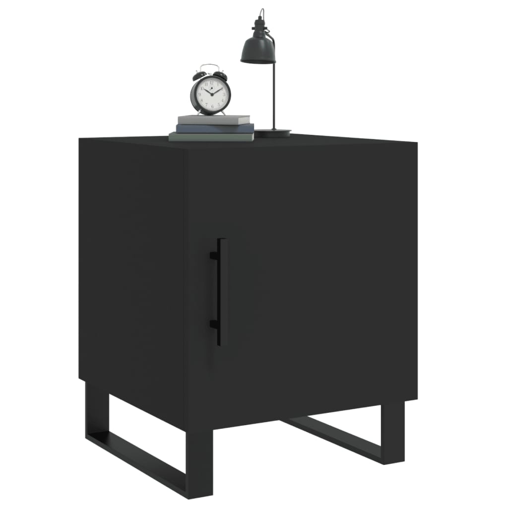 Bedside Cabinets 2 pcs Black 40x40x50 cm Engineered Wood