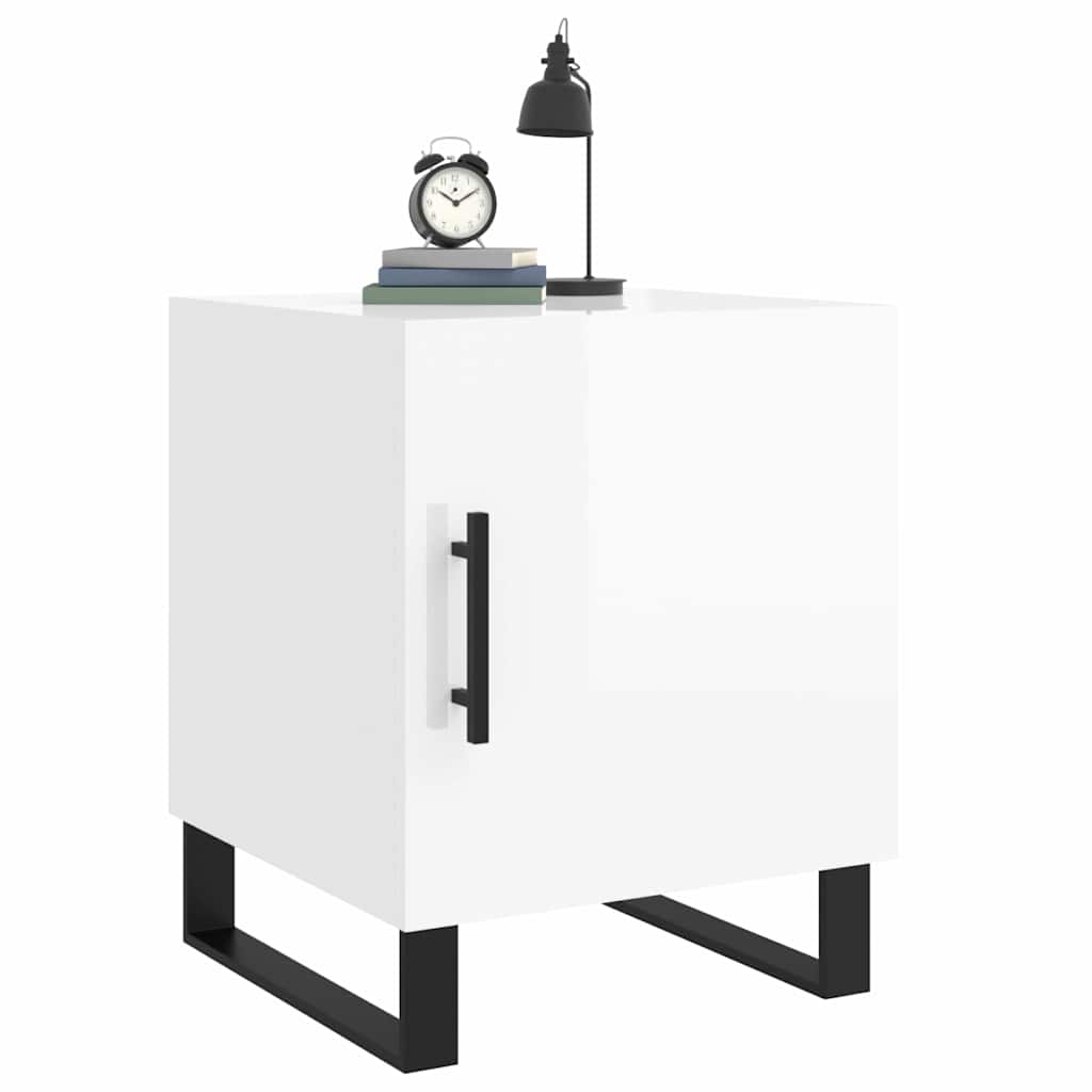 Bedside Cabinets 2 pcs High Gloss White 40x40x50 cm