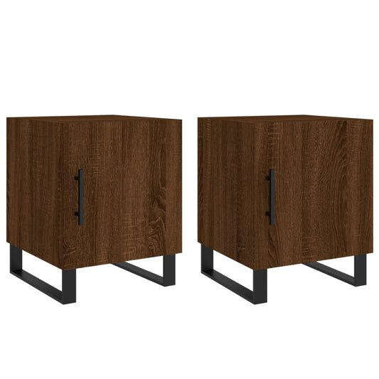 Bedside Cabinets 2 pcs Brown Oak 40x40x50 cm Engineered Wood Bedside Cabinets 2 pcs Brown Oak 40x40x50 cm Engineered Wood