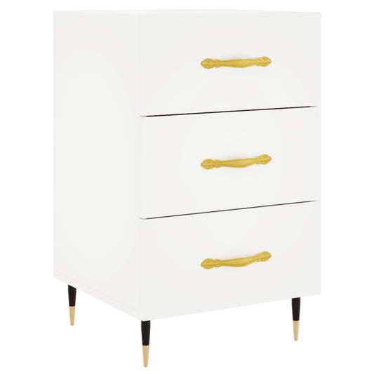 Bedside Cabinet White 40x40x66 cm Engineered Wood Bedside Cabinet White 40x40x66 cm Engineered Wood