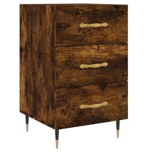 Bedside Cabinet Smoked Oak 40x40x66 cm Engineered Wood Bedside Cabinet Smoked Oak 40x40x66 cm Engineered Wood