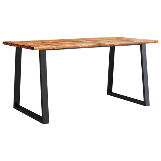 Dining Table with Live Edge 160x80x75 cm Solid Wood Acacia Dining Table with Live Edge 160x80x75 cm Solid Wood Acacia