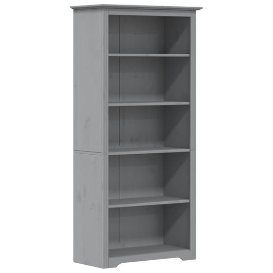 Bookcase BODO Grey 80x38x180 cm Solid Wood Pine 5-Tier Bookcase BODO Grey 80x38x180 cm Solid Wood Pine 5-Tier