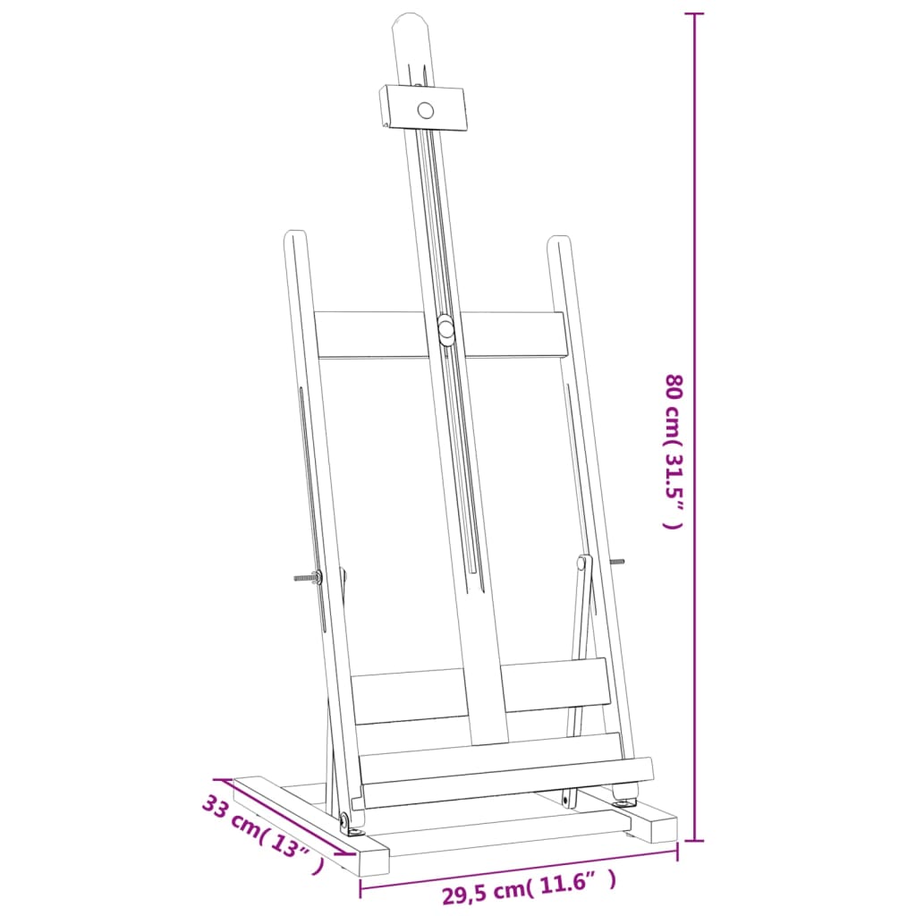 Table Easel 29.5x33x80 cm Solid Wood Pine