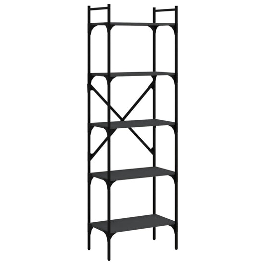 Bookcase 5-Tier Black 56x31.5x174 cm Engineered Wood Bookcase 5-Tier Black 56x31.5x174 cm Engineered Wood